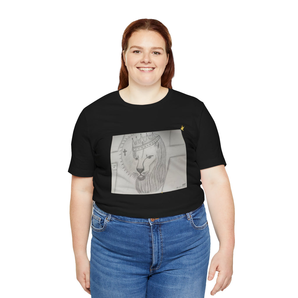 King Lion Sketch T‑Shirt — Hand‑Drawn Crowned Lion Art Tee