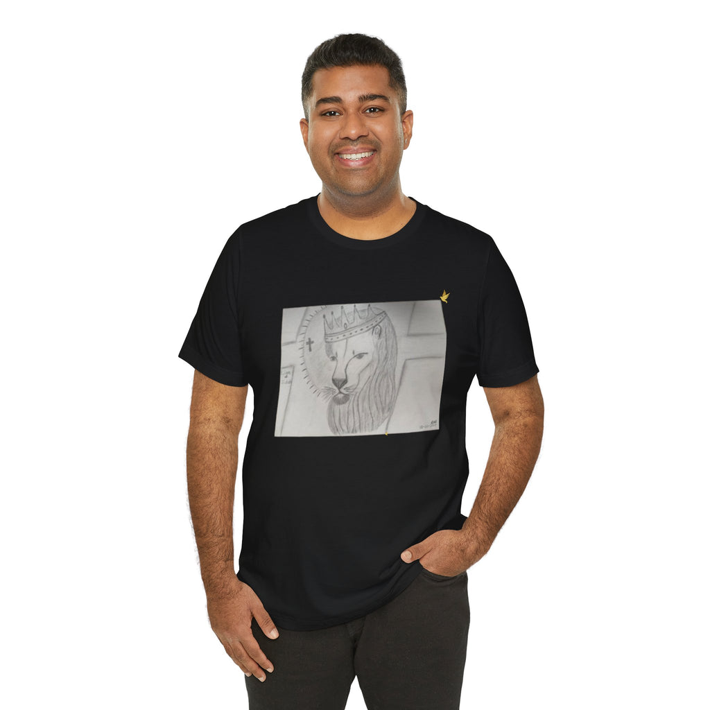 King Lion Sketch T‑Shirt — Hand‑Drawn Crowned Lion Art Tee