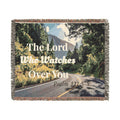 Faith-Inspired Woven Throw Blanket — "The Lord Who Watches Over You" — Psalm 121:5 Christian Gift