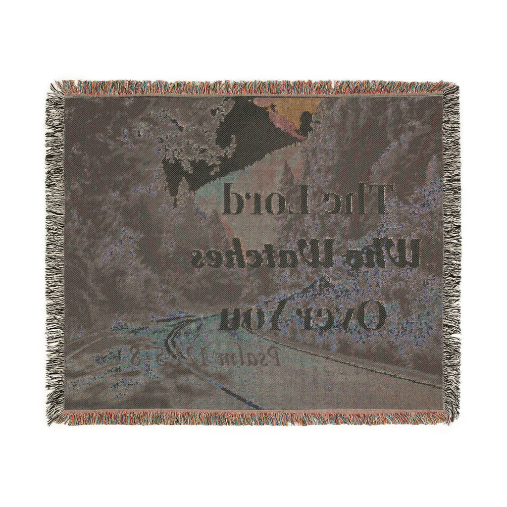 Faith-Inspired Woven Throw Blanket — "The Lord Who Watches Over You" — Psalm 121:5 Christian Gift