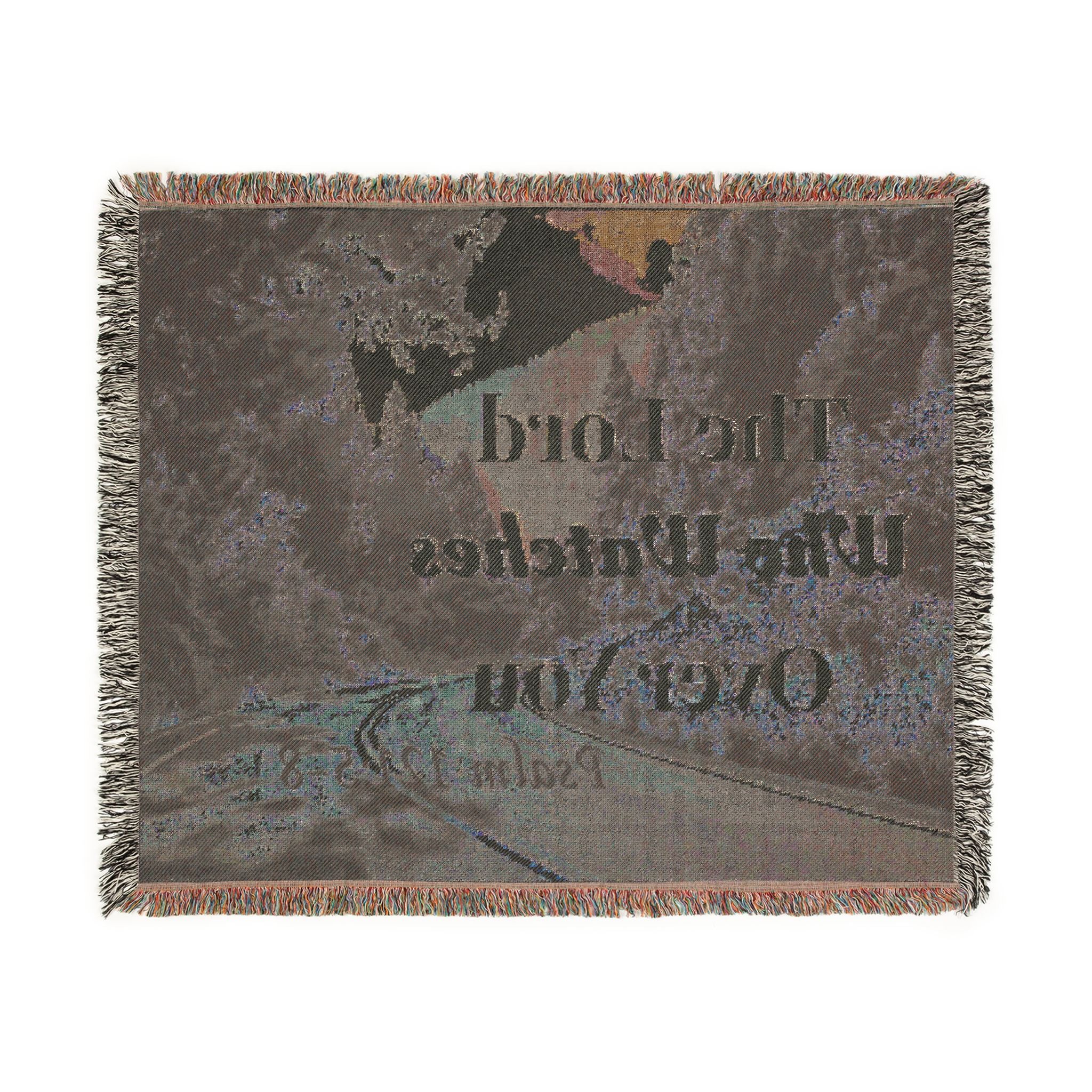 Faith-Inspired Woven Throw Blanket — "The Lord Who Watches Over You" — Psalm 121:5 Christian Gift