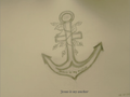 Stay Anchored in Jesus hand-drawn faith art print with anchor on cream background