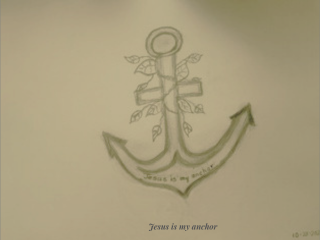 Stay Anchored in Jesus hand-drawn faith art print with anchor on cream background