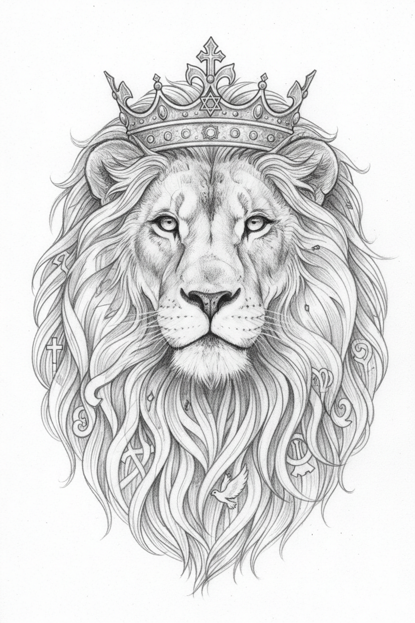 Lion of Judah - Crowned in Glory Faith Art Print